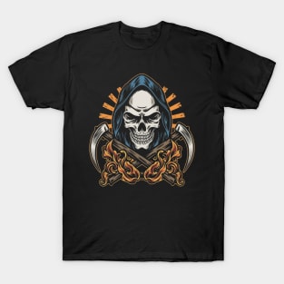 Bold Reaper Body Art - Unleash the Mystique of Death's Ink T-Shirt